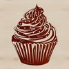Cupcake Clip Art Image A detailed illustration of a cupcake with frosting and sprinkles.
