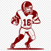 A digital illustration of a football player wearing a helmet, ready to take the field.