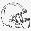 Football Helmet Vector Design A vector illustration of a football helmet with laces and padding, designed in a clean and detailed style.