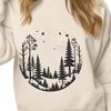 Beautiful Tree Line Artwork A detailed illustration of a forest landscape with trees and foliage.
