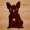 Playful Frenchie Illustration A stylized illustration of a French Bulldog sitting, created as a vector graphic.