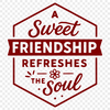 A quote about the value of true friends in bold vector font.