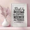 Breezy Quotes for Coffee Lovers Funny quotes about life and coffee, presented as a vector design.