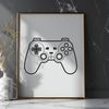 Beautiful Digital Joystick Clip Art A digital game controller with buttons and joysticks, suitable for vector graphics and cutting machine designs.