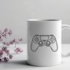 Modern Gaming Accessory Design An illustrated game controller with buttons and joysticks.