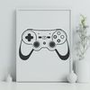Button and Joystick Gamepad Illustration A digital game controller with buttons and joysticks, designed as a vector graphic.
