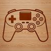 Game Controller Graphic Icon A graphic representation of a standard game controller with buttons and joysticks.