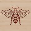 A colorful illustration of a busy bee in flight, suitable for gardening and design projects.