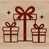 A simple, vector illustration of a gift box with a ribbon tied around it.