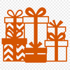 A simple vector graphic illustration of a gift wrapped in paper with a bow, suitable for commercial use.