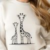 Spotted Necked Mammal Illustration A tall, spotted animal with a long neck and legs.