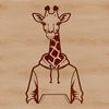 Tall and Proud Giraffe Clip Art A tall, spotted giraffe stands on its hind legs, reaching high into the trees.