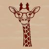 Giraffe Silhouette with Reading Goggles A silhouette of a giraffe wearing glasses in vector format.