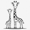 A realistic illustration of a giraffe in a safari setting.
