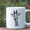 Safari Silhouette - Spotted Giraffe A digital illustration of a tall, spotted giraffe with long neck.