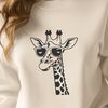 Spotted Style Animal SVG A tall, mammalian animal with a long neck and spotted coat wearing trendy sunglasses.