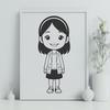 Simple Line Art Girl Design Simple line art girl design suitable for digital use and cutting machines like Cricut.