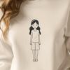 Girl Silhouette with Bright Colors Colorful cartoon girl figure designed with scalable lines and shapes suitable for digital printing or cutting.