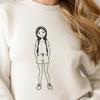 Beautiful Young Lady SVG Design A young female figure in a simple design style.