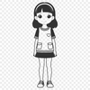 Young Girl Vector Artwork Illustration of a young girl in simple vector lines.