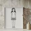 SVG clip art design featuring a young female character with various layers and editable elements.