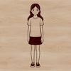 A young female silhouette in vector format.