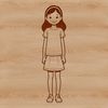 A detailed illustration of a young female figure in simple vector style.