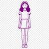 Beautiful SVG Clip Art for Digital Projects A stylized illustration of a young girl designed as vector art for digital applications.