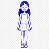 Young Girl Illustration in Vibrant Colors A young girl in a bright and colorful outfit, suitable as a vector design element.