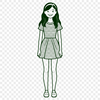 Young Silhouette Illustration A young girl silhouette in vector format.