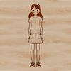 A digital illustration of a young female figure in a simple design style.