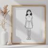 Girl Silhouette Vector Design A young girl silhouette in vector format, suitable for digital design and cutting.