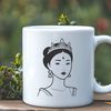 Beautiful Girl Clip Art Image Female character illustration in a medieval-inspired dress and crown.