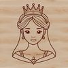 Female royalty in regal attire, depicted as a vector graphic.