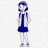 Free Clipart of a Pretty Girl A young girl character illustrated in a vector format suitable for digital and offline use.