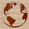Earth Icon SVG Design A 2D illustration of the planet Earth in a simplified style, suitable for various design projects.