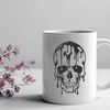 Dripping Gothic Skull Design A graphic illustration of a dripping skull, ideal for Halloween decorations or gothic-themed designs.