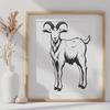 Whimsical Goat SVG Graphic Design SVG graphic illustration of a farm animal goat in vector format.
