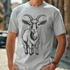 Goat Illustration on White Background A detailed illustration of a goat on a white background.