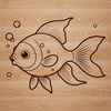 A vector graphic representation of a goldfish with detailed features.