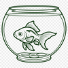 Goldfish in a Fish Bowl SVG A stylized illustration of a goldfish in a fish bowl, suitable for digital design projects.