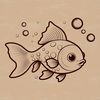 Simple Goldfish Design SVG File A colorful illustration of a goldfish in a simple design.