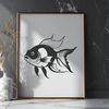 Colorful Goldfish SVG Design An illustrated goldfish in a simple, colorful design.