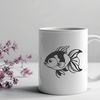 Beautiful Fish Design Element A colorful goldfish swimming in water, suitable for digital design and crafting projects.