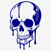 Dripping Gothic Skull Vector Art A gothic-themed vector art design featuring a dripping skull, ideal for Halloween decorations or graphics.