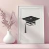 Diploma Decoration SVG A stylized illustration of a graduation cap with a diploma draped over it, suitable for educational and celebratory designs.
