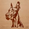 Great Dane Vector Clip Art Design Vector illustration of a large dog breed, specifically a Great Dane, designed as digital clip art for various uses.