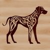 Simple Background Canine Companion A large breed dog, specifically a Great Dane, standing upright against a simple background.