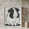 A detailed illustration of a guinea pig in various poses, suitable for vector designs.
