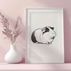 Beautiful Guinea Pig Vector Art A detailed illustration of a guinea pig, suitable for clip art or vector design projects.
